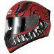 Vcan V128 Dual Visor Full Face Motorbike Helmet Skull Mordhi Red Free Dark Visor