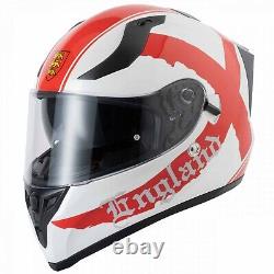 Vcan V128 Full Face Dual Visor Motorcycle Motorbike Crash Helmet English England