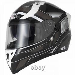 Vcan V128 Helvet White Motorcycle Motorbike Full Face Helmet