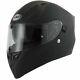 Vcan V128 Matt Black Dual Visor Acu Gold Motorcycle Motorbike Full Face Helmet
