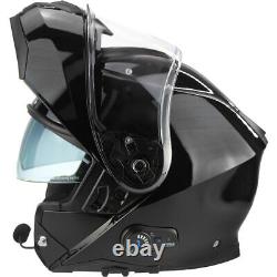 ViPER Dual Visor RS-V191 Blinc Bluetooth Flip-Up Motorcycle Crash Helmet Black