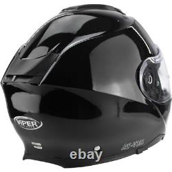 ViPER Dual Visor RS-V191 Blinc Bluetooth Flip-Up Motorcycle Crash Helmet Black