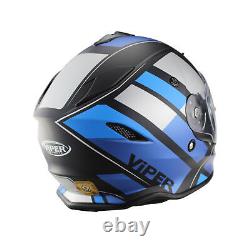 ViPER RSV141 Blinc Bluetooth Motorcycle Bike Full Face Crash Helmet M. Black Blue