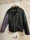 Vintage Black Leather Motorbike Jacket With Faith No More And Painted Detail