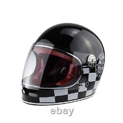 Viper F656 Retro Full Face Vintage Fibreglass Motorcycle Motorbike Helmet Uk Fla