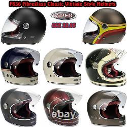 Viper F656 Retro Vintage Fibreglass Full Face Motorcycle Motorbike Helmet