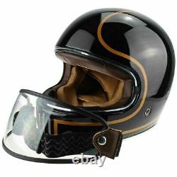 Viper F658 Retro Vintage Fibreglass Full Face Black Motorbike Helmet Carbine