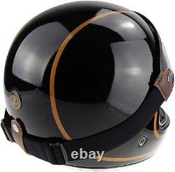Viper F658 Retro Vintage Fibreglass Full Face Black Motorbike Helmet Carbine