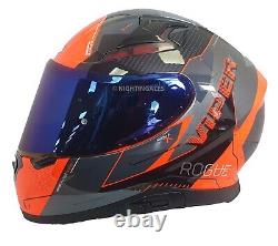 Viper Rogue Digital Rs-v95 Motorbike Helmet Full Face Acu Gold Dual Visor