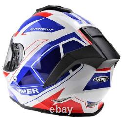 Viper Rs55 Race Patriot Red White Blue Motorcycle Motorbike Scooter Bike Helmet