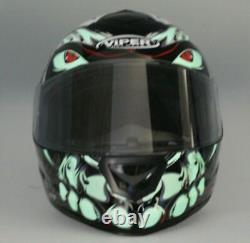 Viper Rs-252 Stare Skull Glow In The Dark Full Face Motorcycle Motorbike Helmet