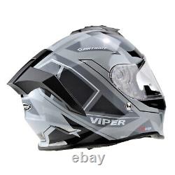 Viper Rs-55 Full Face Acu Gold Motorcycle Motorbike Crash Helmet Cyclone Grey