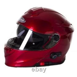 Viper Rs-v171 Blinc Bluetooth Flip Front Motorbike Motorcycle Helmet Burgundy