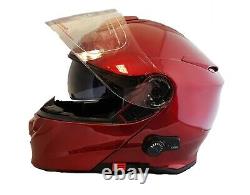 Viper Rs-v171 Blinc Bluetooth Flip Front Motorbike Motorcycle Helmet Burgundy