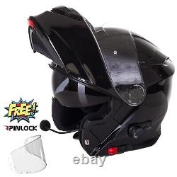Viper Rs-v171 Blinc Bluetooth Flip Front Motorbike Motorcycle Helmet Gloss Black