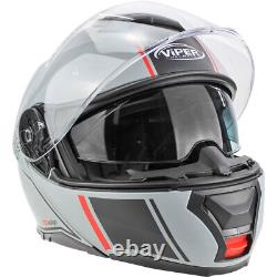 Viper Rs-v191 Blinc Bluetooth Flip Front Motorcycle Crash Dvs Helmet Meteor Grey