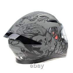 Viper Rs-v95 Full Face Acu Gold Dual Visor Motorcycle Motorbike Helmet Skull