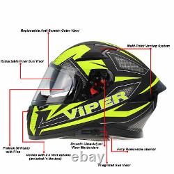 Viper Rsv95 Full Face Motorbike Crash Helmet Pinlock Ece Acu Dvs Spirit Yellow
