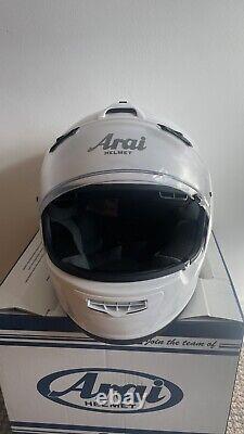 WHITE Arai Debut LARGE Helmet Road Race Bike Motorbike Similar To Bell Helmet