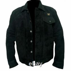 Yellowstone Cole Hauser Rip Wheeler Black Suede Leather Jacket